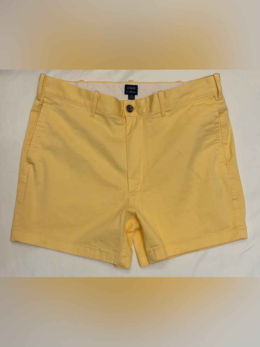 J. Crew Men’s Chino 5” Flat Front Shorts in Lemon Yellow